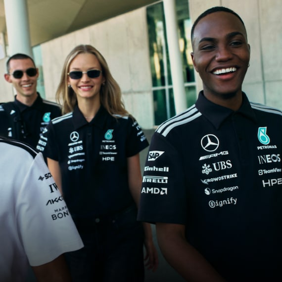 2026メルセデスAMG ポロシャツF1 Lサイズ Men's 2026 Team Polo Shirt - White | Official Mercedes-AMG